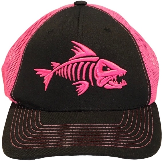Pit Bull Adjustable SnapBack Fish Skeleton Fishing Cap - Picture 1 of 15